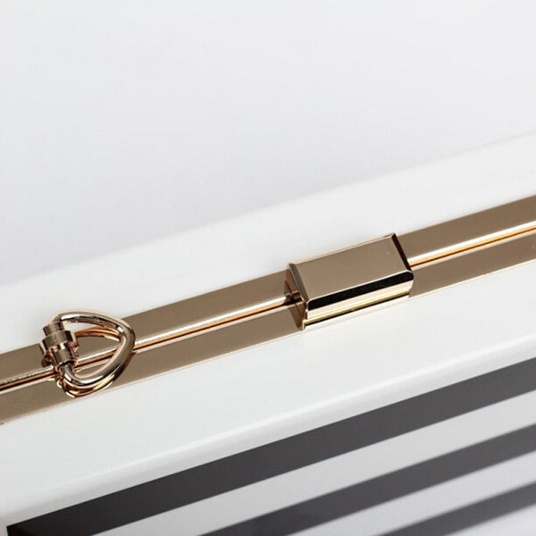 Black & White Stripe Clutch Bag