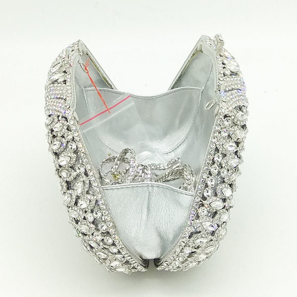 Silver Diamante Clutch Purse