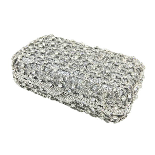 Silver Crystal Clutch Bag