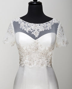 Lace Applique'd Beaded Elegant Wedding Jacket