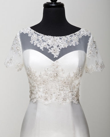 Lace Applique'd Beaded Elegant Wedding Jacket