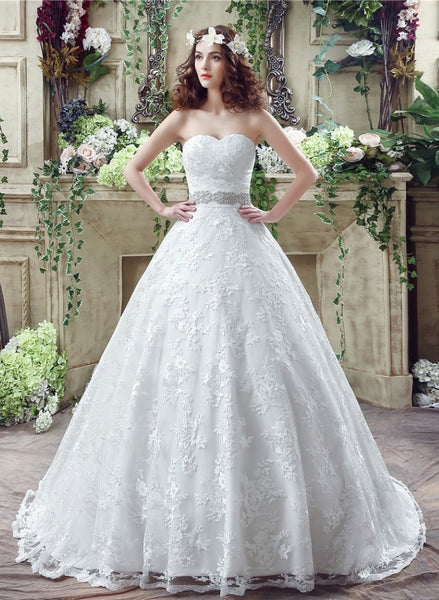Lace Sweetheart Bridal Ball Gown
