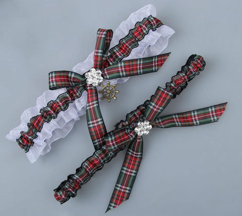 Tartan Ribbon Bridal Garter Set