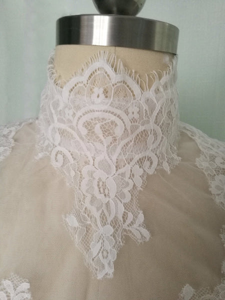 Lace Applique High Neck Wedding Bolero