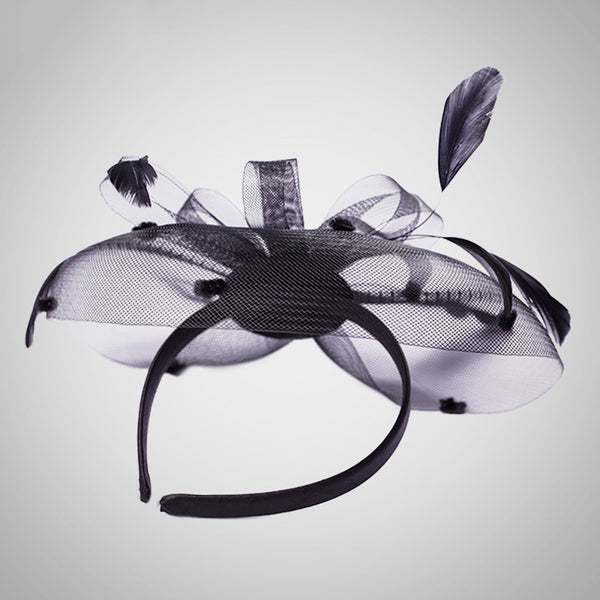 Feather Black Fascinator Bridal Hat
