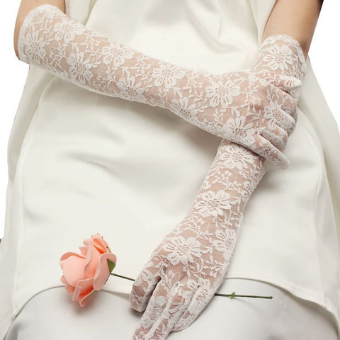 Lace Elbow Length Bridal Gloves Elbow Length