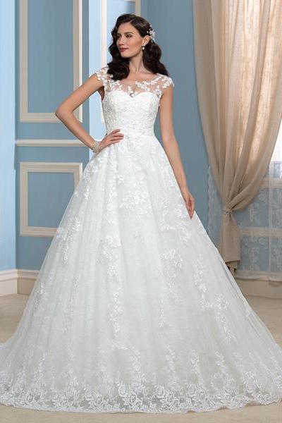 Vintage Lace Bridal Ball Gown