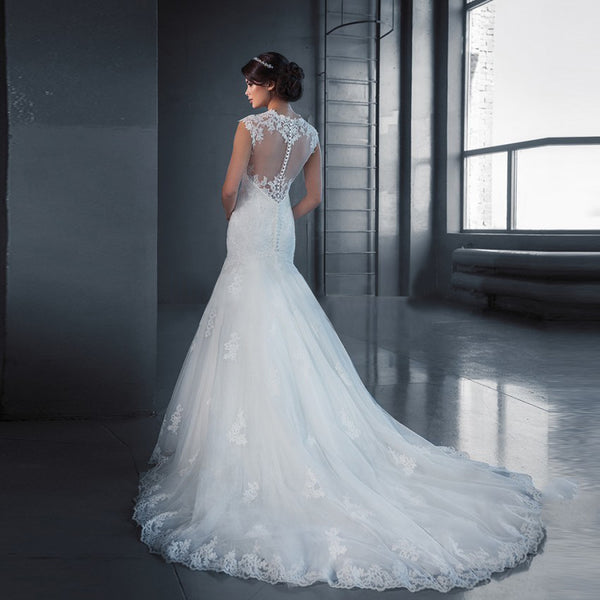 Illusion Sweetheart & Lace Bridal Dress
