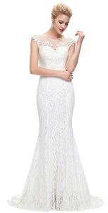 Vintage Feel Illusion Mermaid Wedding Dress