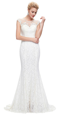 Vintage Feel Illusion Mermaid Wedding Dress