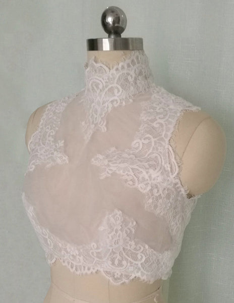 Lace Applique High Neck Wedding Bolero