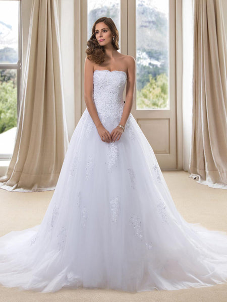 Chic A-Line Wedding Gown