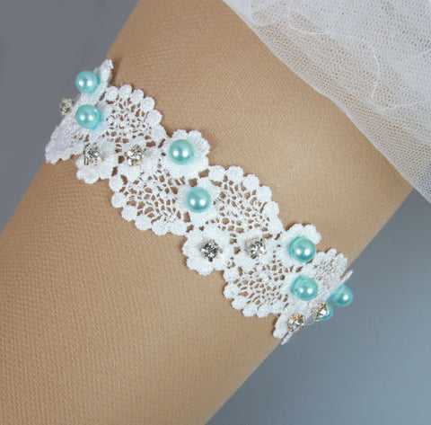 Beaded Lace Wedding Garter Belt