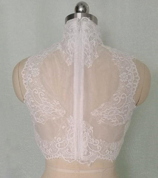 Lace Applique High Neck Wedding Bolero