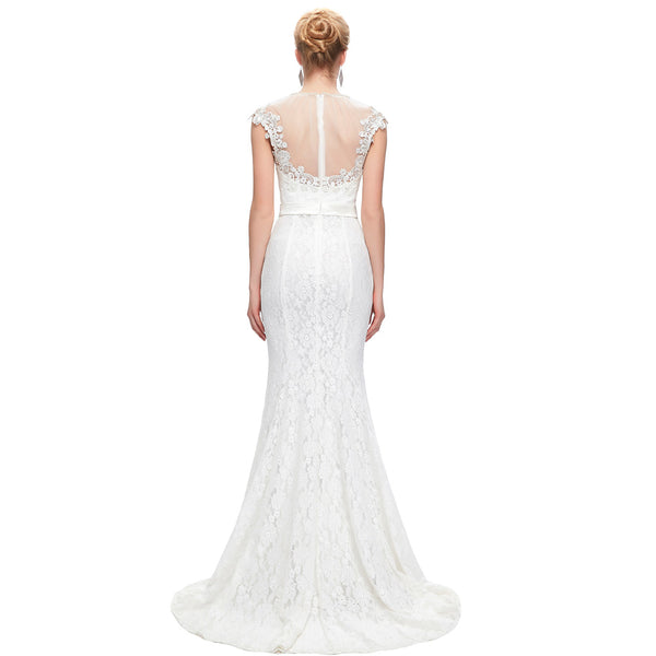 Vintage Feel Illusion Mermaid Wedding Dress