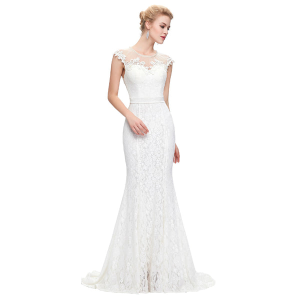 Vintage Feel Illusion Mermaid Wedding Dress