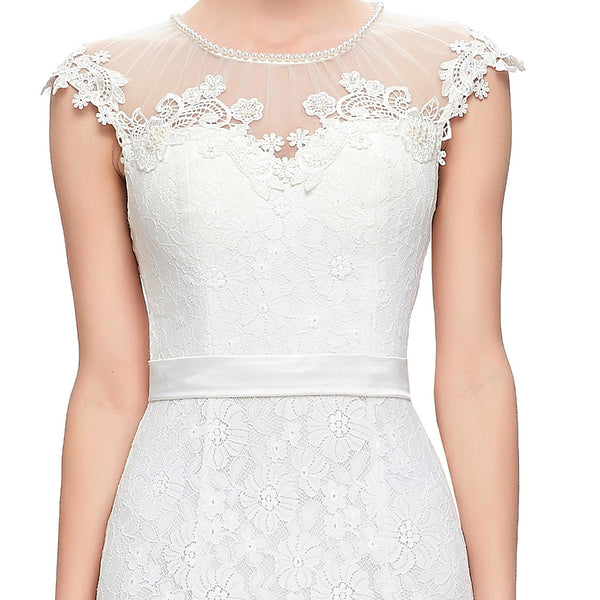 Vintage Feel Illusion Mermaid Wedding Dress