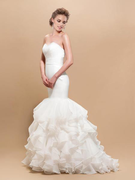 Ruffled Mermaid Wedding Gown