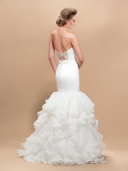 Ruffled Mermaid Wedding Gown