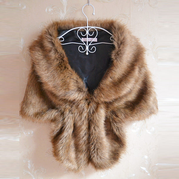 Elegant Warm Foe-Fur Stole Wrap
