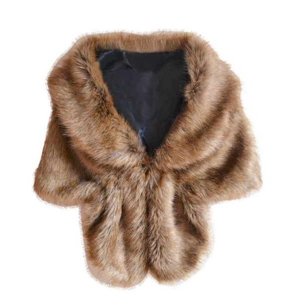 Elegant Warm Foe-Fur Stole Wrap