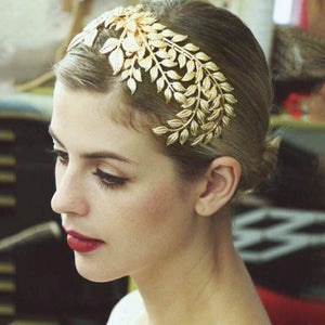 Metal Leaf Baroque Tiara Headpiece