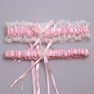 Baby Pink Dainty Bridal Garter Set