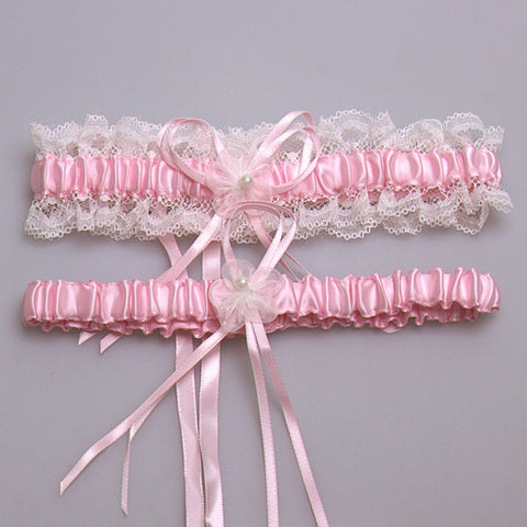 Baby Pink Dainty Bridal Garter Set