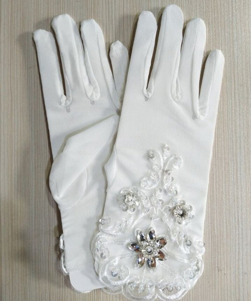 Sheer Lace Ivory Bridal Gloves