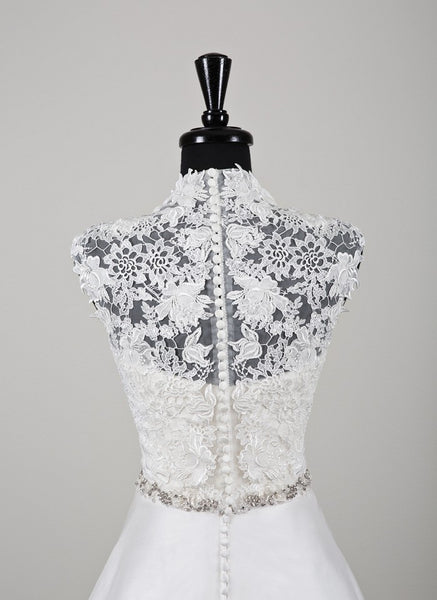 Queen Anne Neckline Lace Bridal Jacket