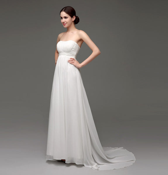 Flowy Chiffon Empire Wedding Dress