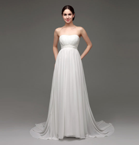 Flowy Chiffon Empire Wedding Dress