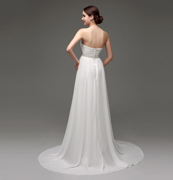 Flowy Chiffon Empire Wedding Dress