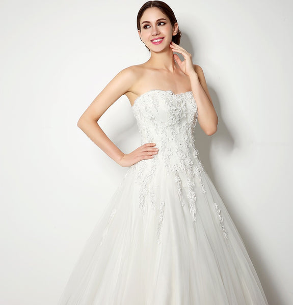 Sweetheart  A-line Lace & Tulle Wedding Dress
