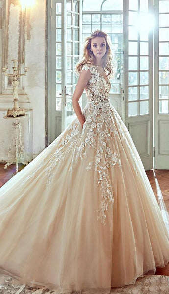 Luxurious A-line Wedding Dress With Pockets