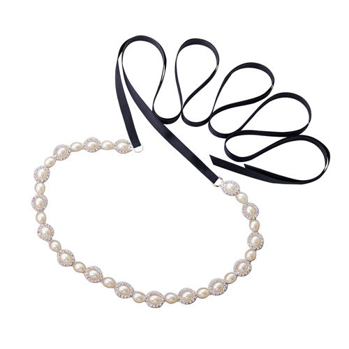 Dainty Pearl Bridal Belt (Various Colours)