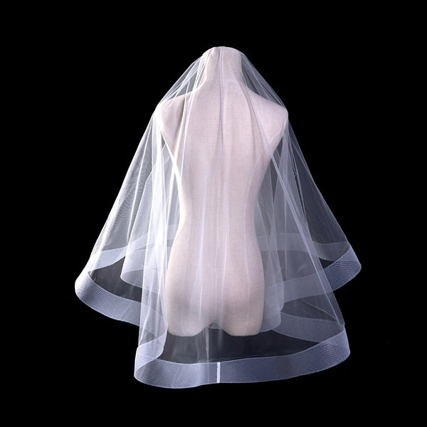 Mid Length One Layer Tulle Bridal Veil
