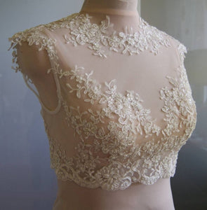 Chantilly Lace Applique Sleeveless Wedding Bolero