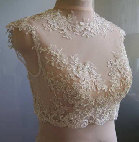 Chantilly Lace Applique Sleeveless Wedding Bolero
