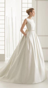 Backless Satin Wedding Dress