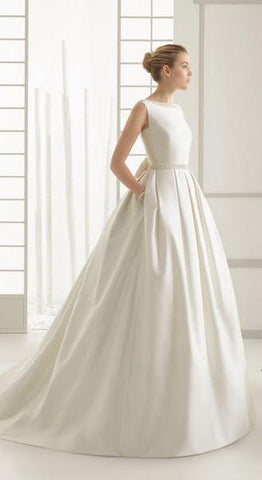 Backless Satin Wedding Dress