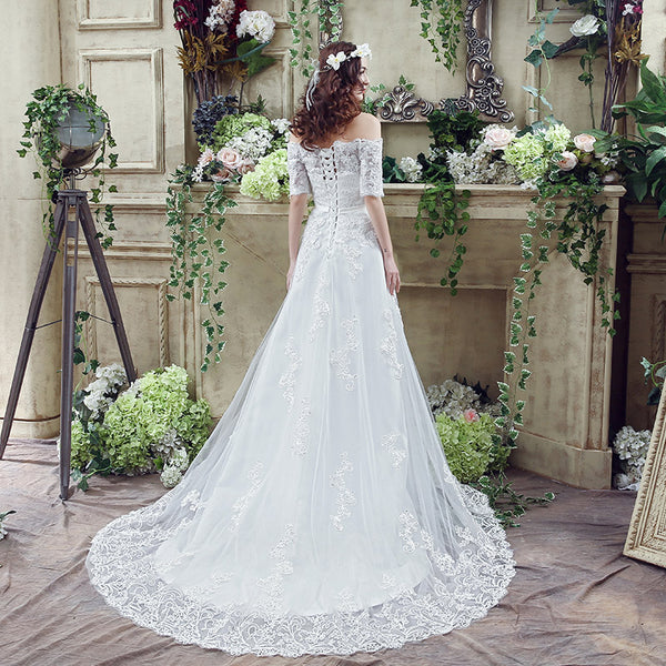 Lace Off-Shoulder Wedding Dress