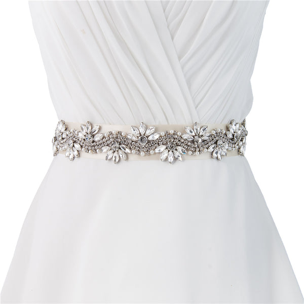 Rhinestone Boho Bridal Sash (Various Colours)