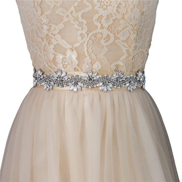 Rhinestone Boho Bridal Sash (Various Colours)