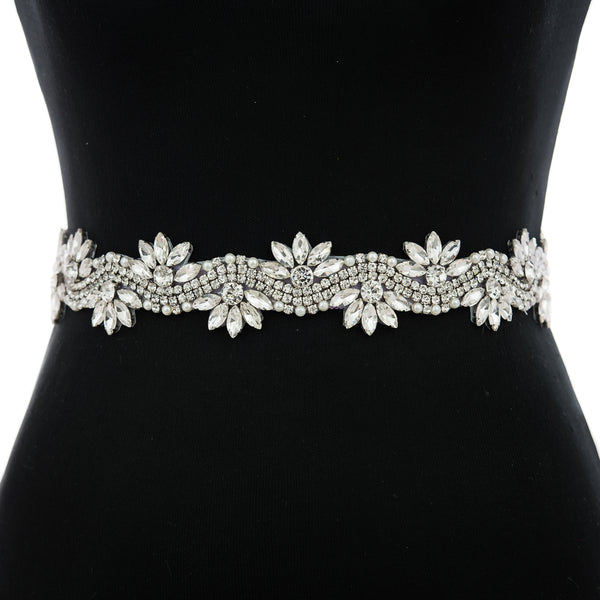 Rhinestone Boho Bridal Sash (Various Colours)