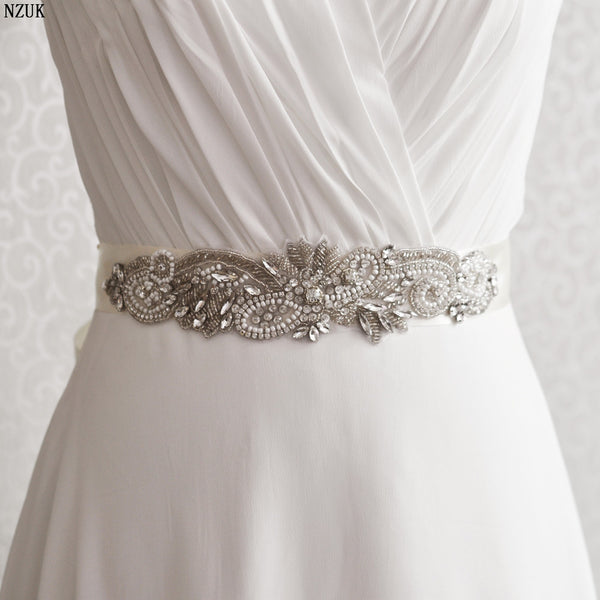 Rhinestone Boho Bridal Belt Sash (Various Colours)