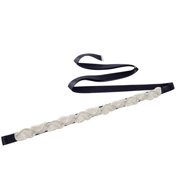 Crystal Pearl Beaded Wedding Belt (Various Colours)