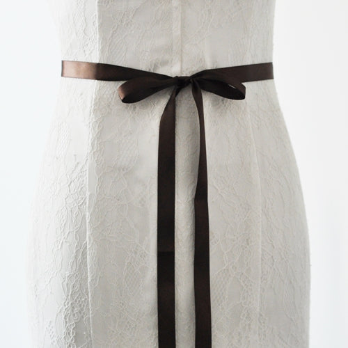 White Chord Beaded Bridal Sash (Various Colours)