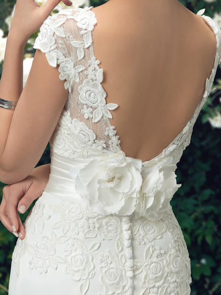 Chiffon & Lace Trumpet Bridal Gown