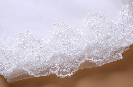 Two-Layered Lace Edge Applique'd  Cathedral Veil